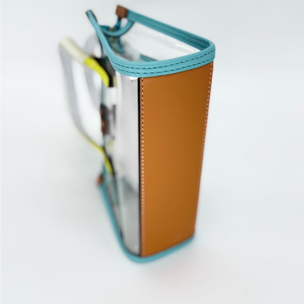 Tory Burch Transparent Mini Bag with Aqua and Yellow Details - Picture 3 of 15